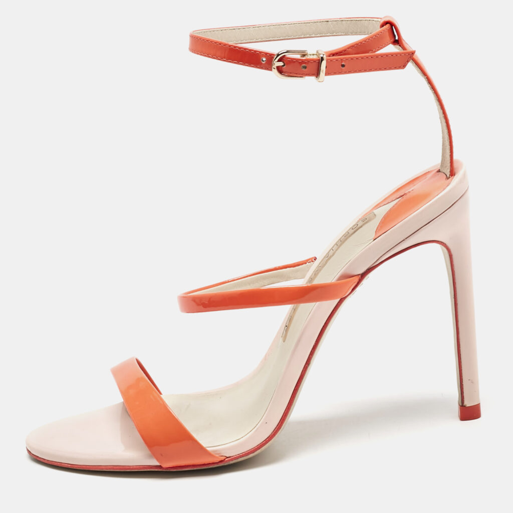 luxury-women-sophia-webster-used-shoes-p1132598-003 Sophia Webster Orange Patent Leather Rosalind Ankle Strap Sandals Size 36