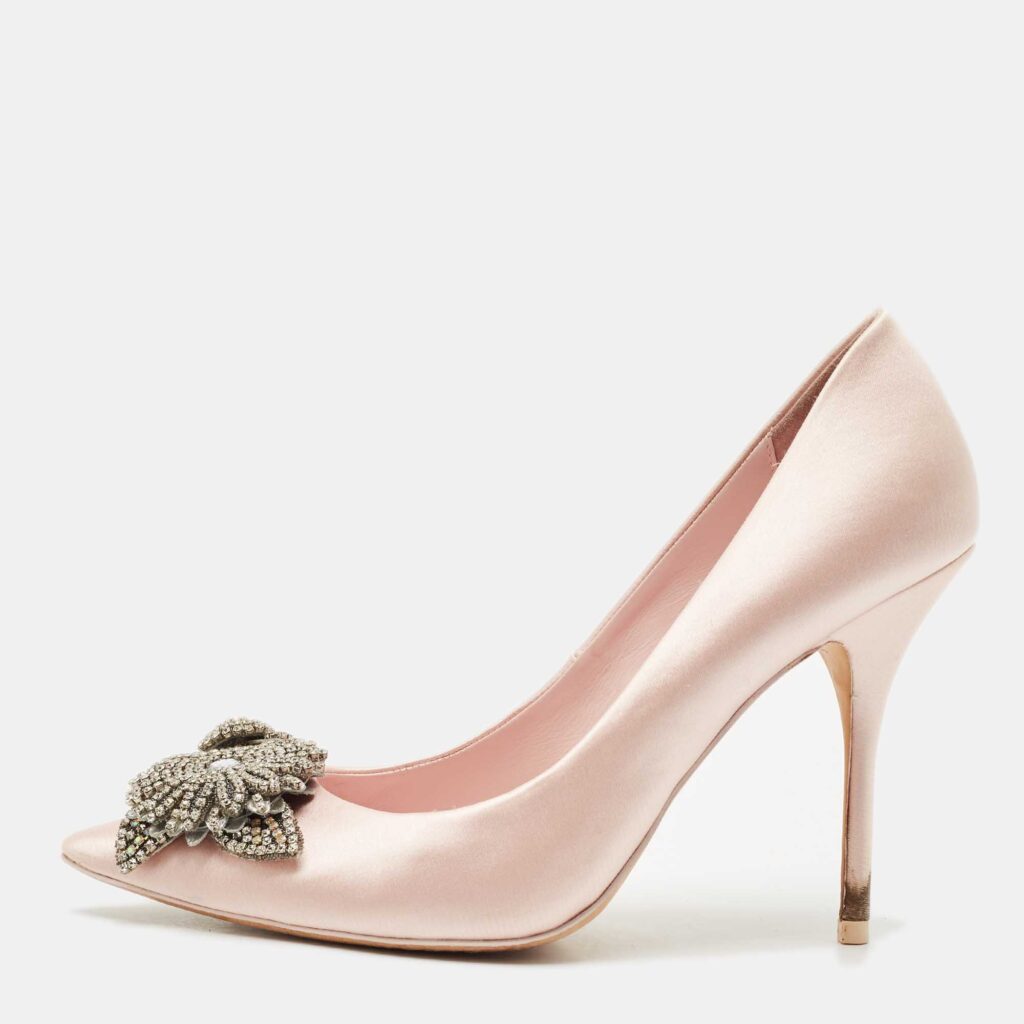 luxury-women-sophia-webster-used-shoes-p1155911-003 Sophia Webster Light Pink Satin Lilico Pumps Size 39.5