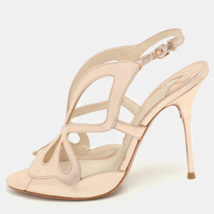 sophia webster metallic rose gold  cut out leather slingback sandals size 38