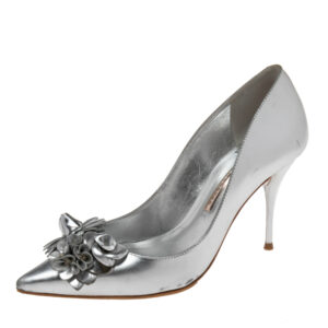 Sophia Webster Silver Leather Flower Lilico Pumps  Size 39
