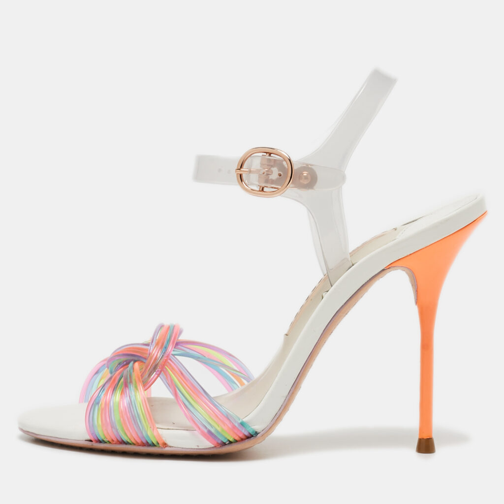luxury-women-sophia-webster-used-shoes-p926703-001 Sophia Webster Multicolor PVC And Jelly Coralie Ankle Strap Sandals Size 36.5