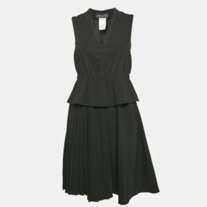 Sportmax Black Crepe Sleeveless Mini Dress XS