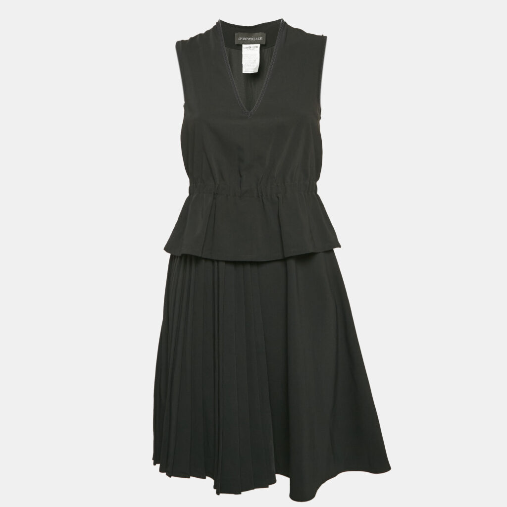 luxury-women-sportmax-used-clothes-p1073216-002 Sportmax Black Crepe Sleeveless Mini Dress XS