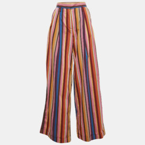 Sportmax Multicolor Striped Cotton Wide-Leg Pants XS