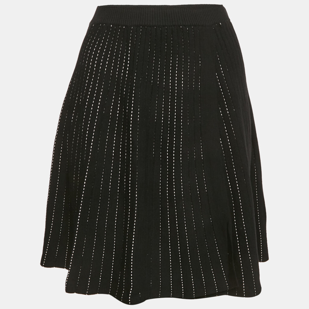 luxury-women-sportmax-used-clothes-p1153156-005 Sportmax Black Knit Pleated Mini Skirt S
