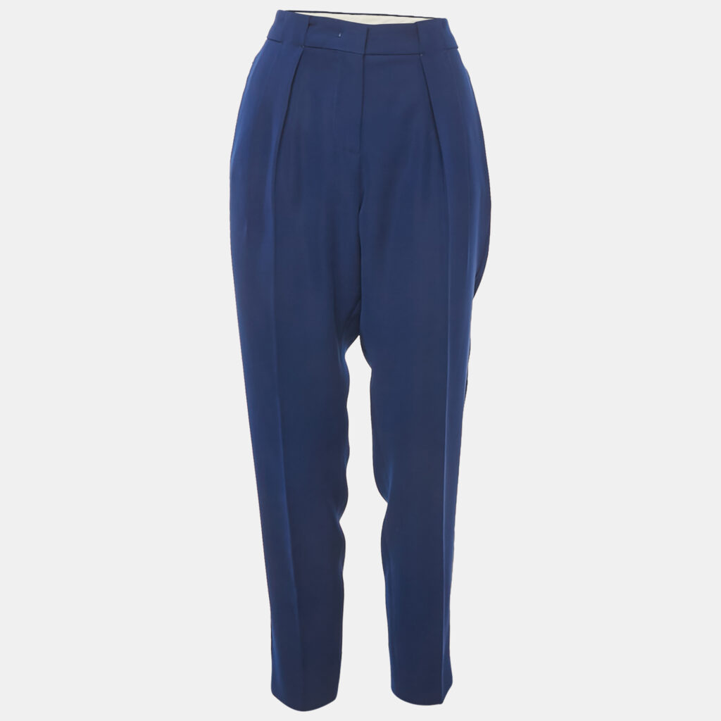 luxury-women-sportmax-used-clothes-p1169767-005 Sportmax Blue Crepe Pleated Trousers S