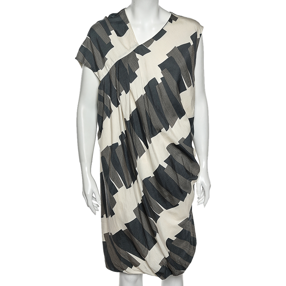 luxury-women-sportmax-used-clothes-p564063-007 Sportmax Multicolored Printed Cotton Pleated Detailed Dress M