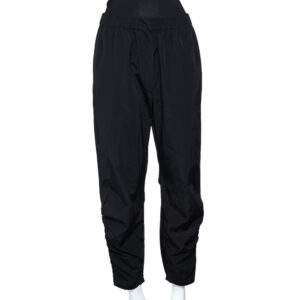Sportmax Black Synthetic Contrast Trim Ruched Zip Detail Pants M