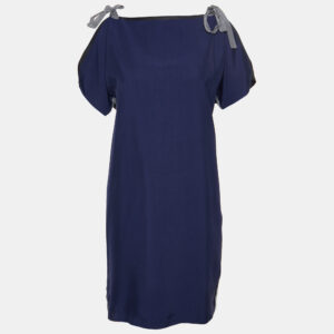 Sportmax Navy Blue Jersey Bow Detail Mini Dress M