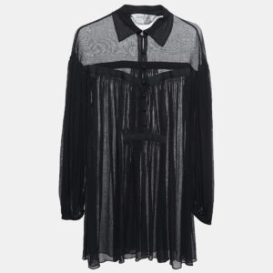 Sportmax Black Cotton Gauze Long Sleeve Tunic XS
