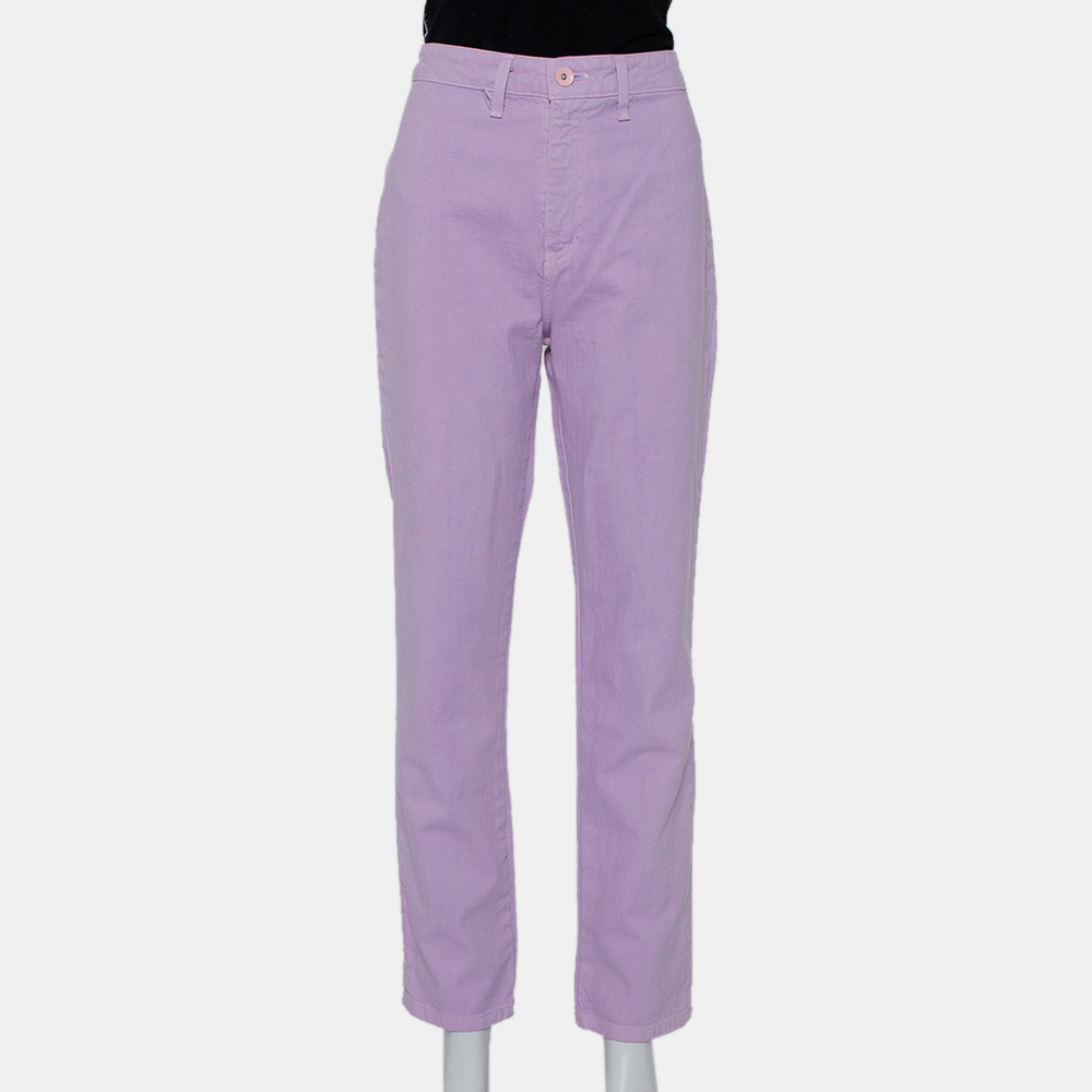 luxury-women-staud-used-clothes-p438168-009 STAUD Lilac Denim Contrast Pocket Detail High Rise Jeans M