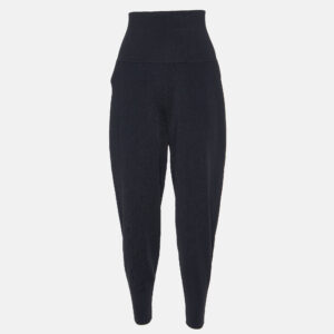 Stella McCartney Black Jersey High Waist Tapered Pants M
