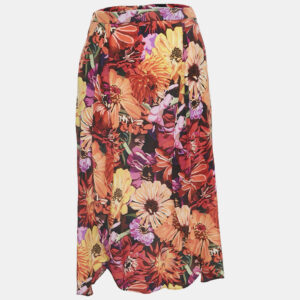 Stella McCartney Multicolor Floral Print Silk Midi Skirt S