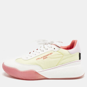 Stella McCartney Multicolor Faux Leather and Faux Suede Lace Up Sneakers Size 40