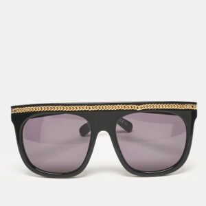 Stella McCartney Black Falabella Chain Square Sunglasses