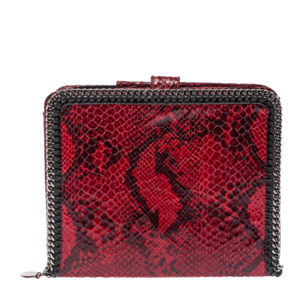 luxury-women-stella-mccartney-used-accessories-p393208-009 Stella McCartney Red Python Print Faux Leather Falabella iPad Holder