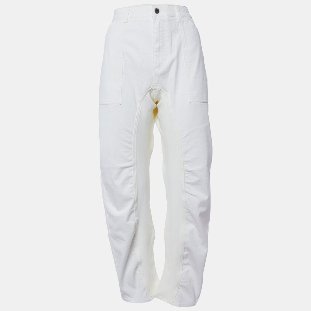 Stella McCartney White Denim & Jersey Tapered Jeans L/Waist 34"