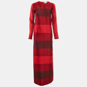Stella McCartney Red Crepe Full Sleeve Maxi Dress S