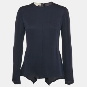 Stella McCartney Navy Blue Crepe Asymmetric Top S