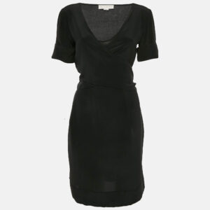Stella McCartney Black Silk Tie-Up Detail Mini Dress M