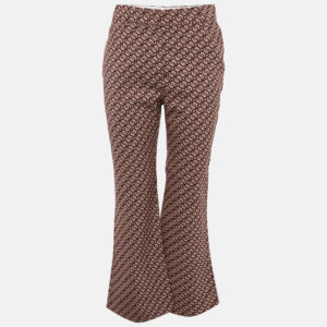 Stella McCartney Pink/Red Jacquard Wide Leg Pants M