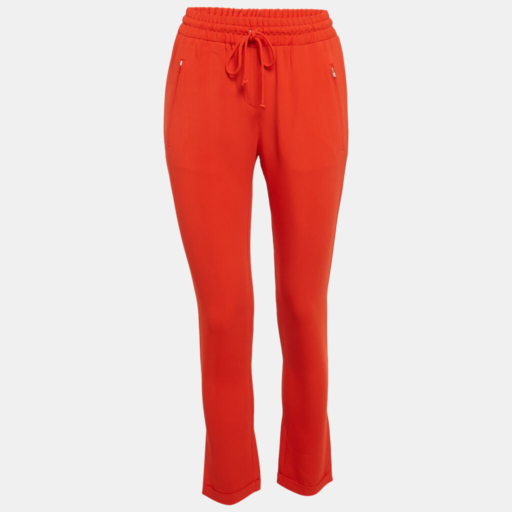 luxury-women-stella-mccartney-used-clothes-p1117179-004 Stella McCartney Orange Crepe Drawstring Trousers XS