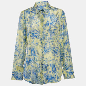Stella McCartney Green/Blue Printed Silk Shirt M