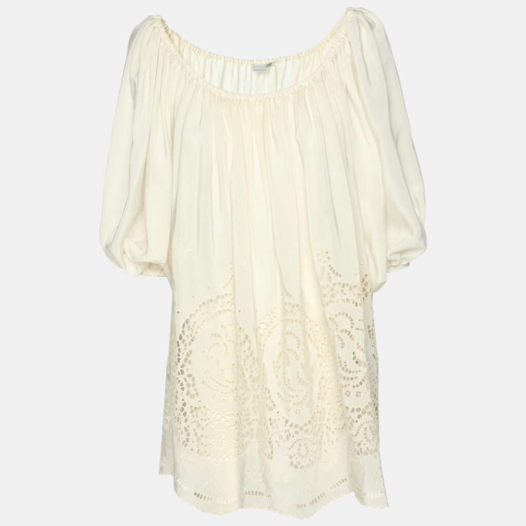 luxury-women-stella-mccartney-used-clothes-p1140760-002 Stella McCartney White Silk Broderie Anglaise Blouse S