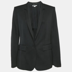 stella mccartney black wool button front blazer m