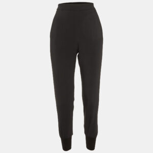 stella mccartney black crepe jogger pants xs