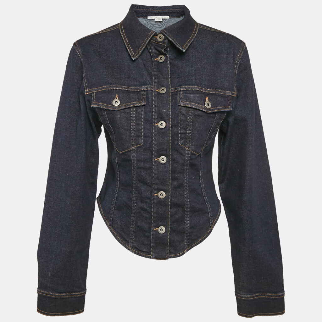 luxury-women-stella-mccartney-used-clothes-p1148010-001 Stella McCartney Navy Blue Denim Long Sleeve Jacket S