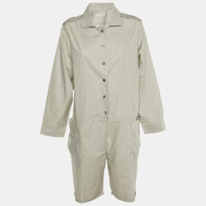 Stella McCartney Light Grey Striped Cotton Playsuit S