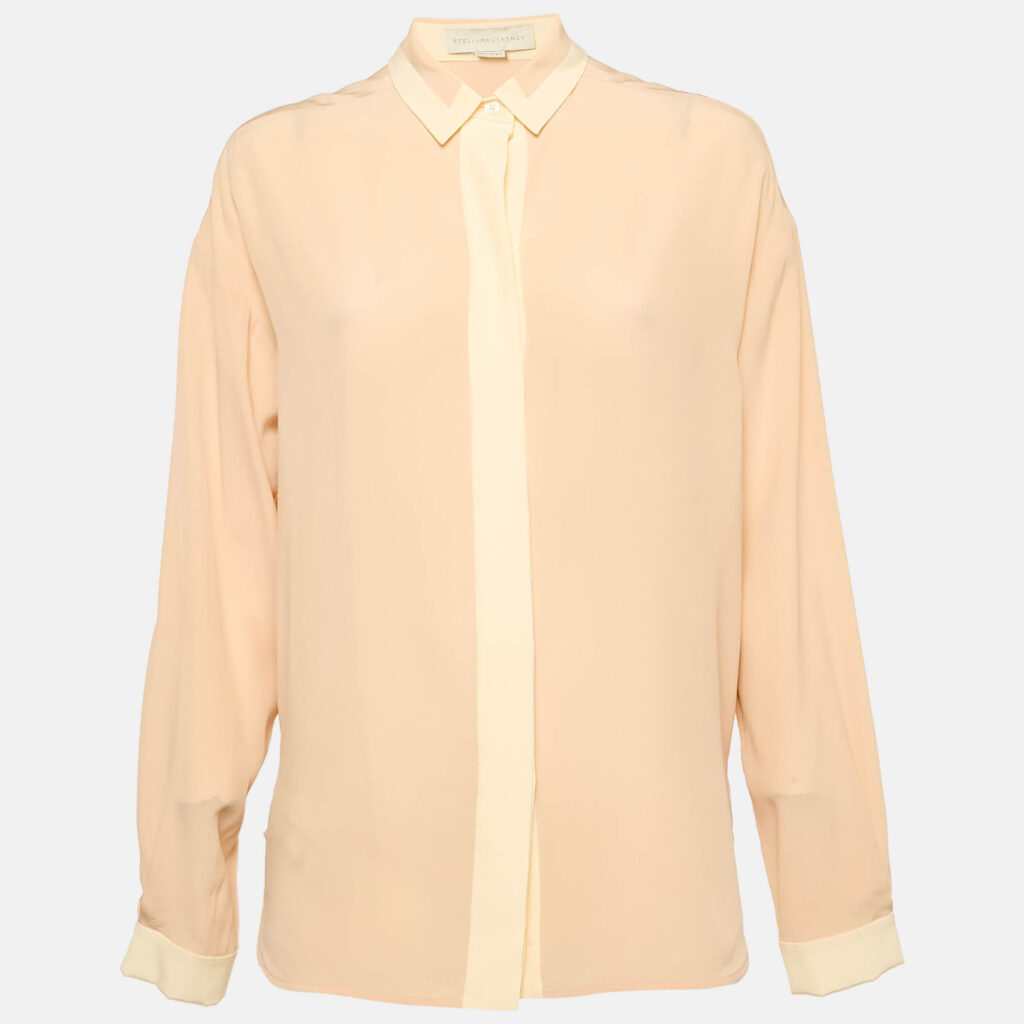 Stella McCartney Pink Silk Long Sleeve Shirt S