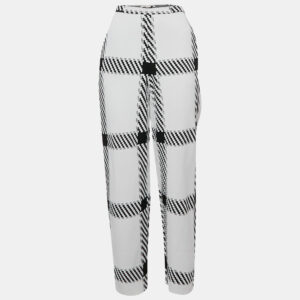 Stella McCartney White Plaid Knit Trousers M