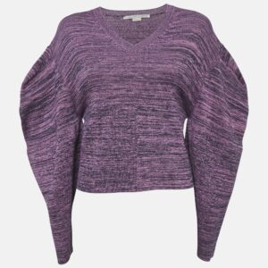 Stella McCartney Purple Patterned Cotton Knit Sweater M