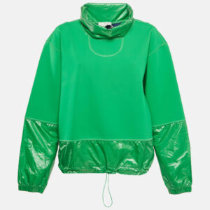 Stella McCartney x Adidas Green Nylon Knit Turtle Neck Sweatshirt M