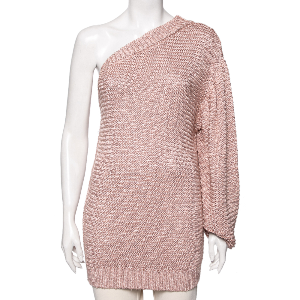 luxury-women-stella-mccartney-used-clothes-p596662-004-2 Stella McCartney Pink Knit One Shoulder Jumper S