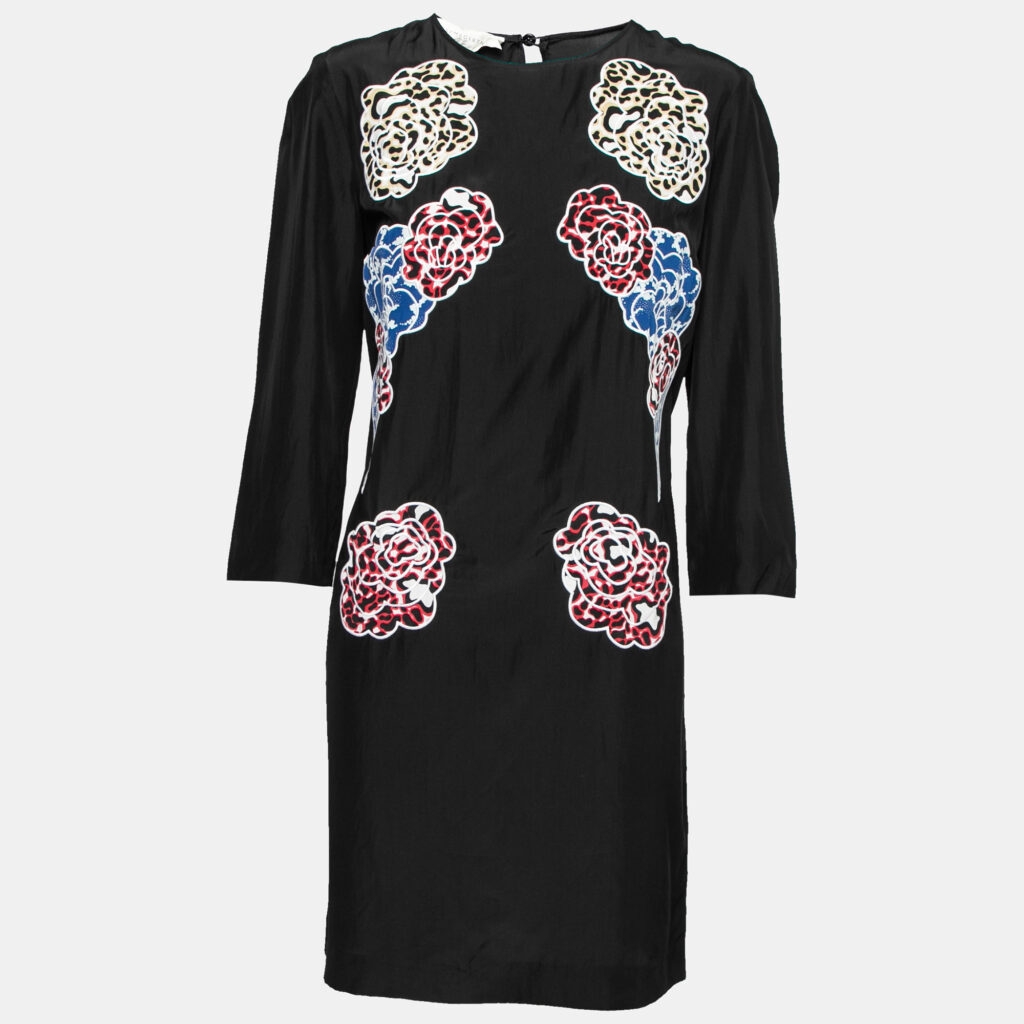 luxury-women-stella-mccartney-used-clothes-p649123-001-2 Stella McCartney Black Silk Embroidered Mini Dress S