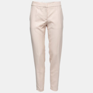 Stella McCartney Pink Textured Wool Tailored Trousers S