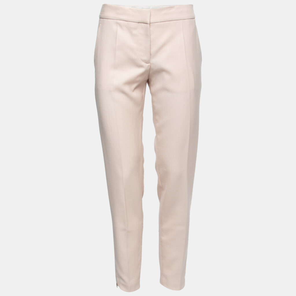 luxury-women-stella-mccartney-used-clothes-p740171-005 Stella McCartney Pink Textured Wool Tailored Trousers S