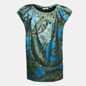 Stella McCartney Multicolor Paisley Printed Satin Midi Dress M