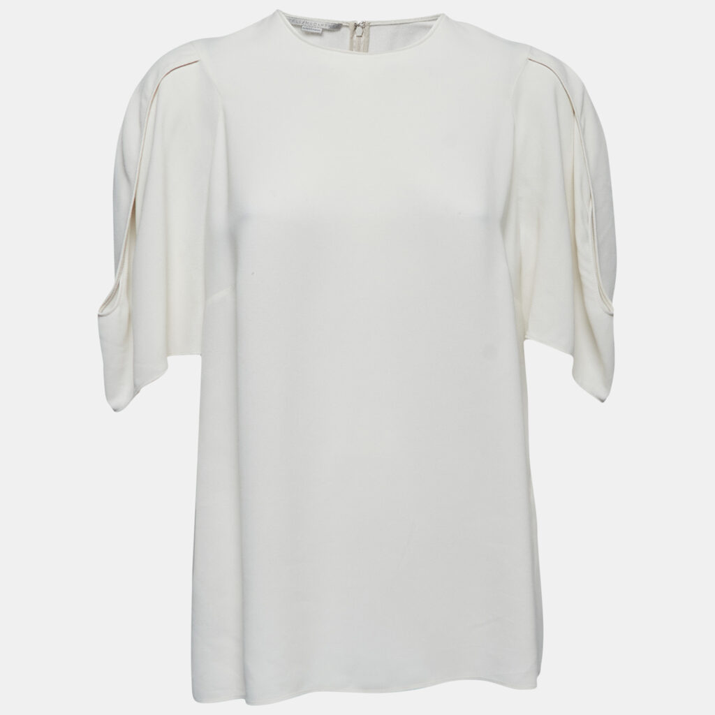 luxury-women-stella-mccartney-used-clothes-p856982-001 Stella McCartney Ivory Crepe Slit Sleeve Detail Blouse L