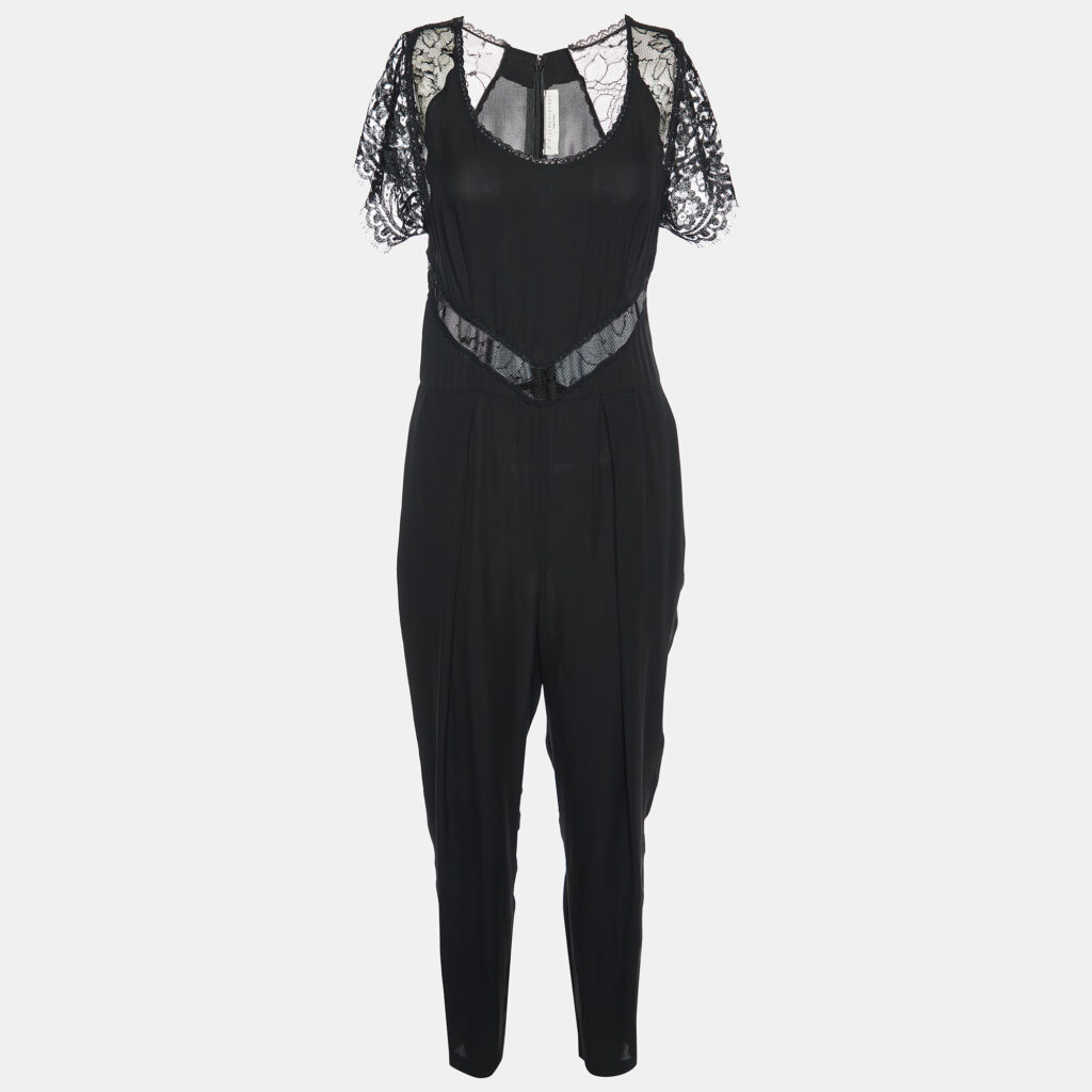 luxury-women-stella-mccartney-used-clothes-p886972-002 Stella McCartney Black Lace & Georgette Jumpsuit M