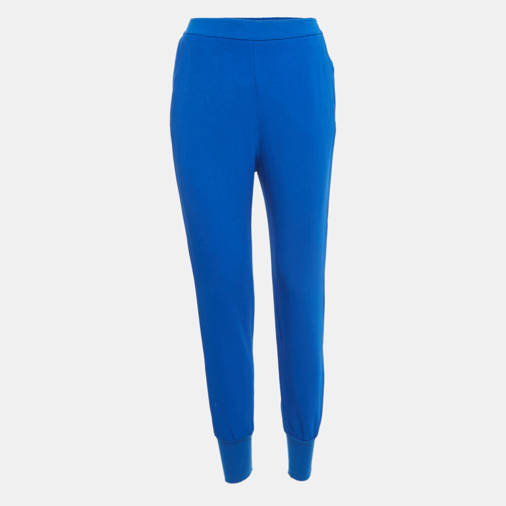 luxury-women-stella-mccartney-used-clothes-p911028-001 Stella McCartney Blue Crepe Julia Cuffed Trousers XS
