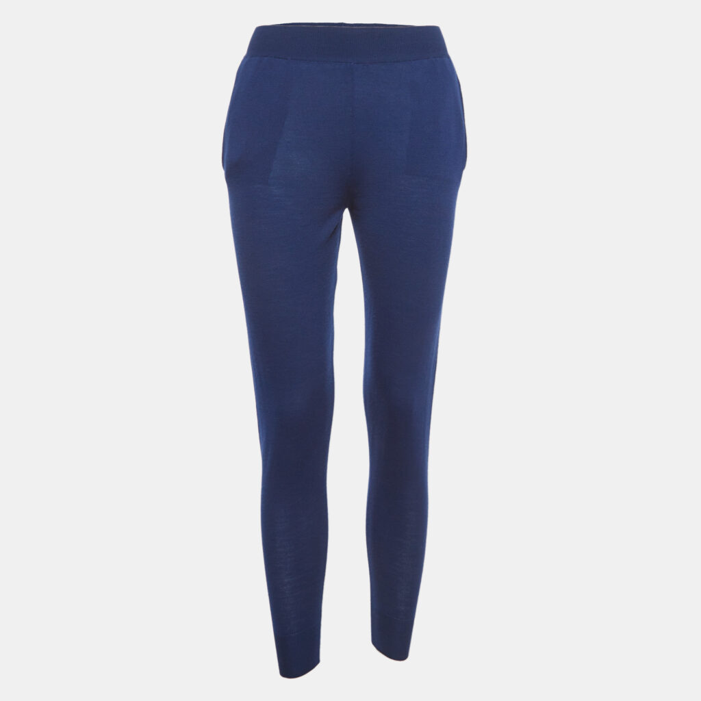 luxury-women-stella-mccartney-used-clothes-p912173-002 Stella McCartney Blue Wool Elasticated Waist Joggers S