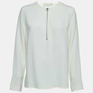 Stella McCartney Off White Crepe Long Sleeve Blouse S