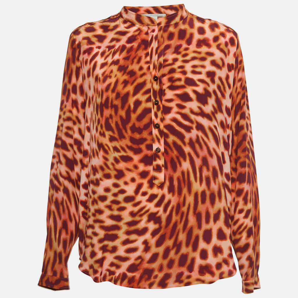 luxury-women-stella-mccartney-used-clothes-p916465-003 Stella McCartney Multicolor Print Silk Buttoned Shirt Blouse M