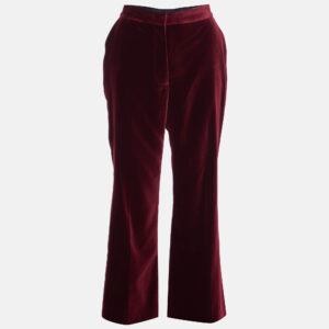 Stella McCartney Bordeaux Velvet Straight Leg Trousers M