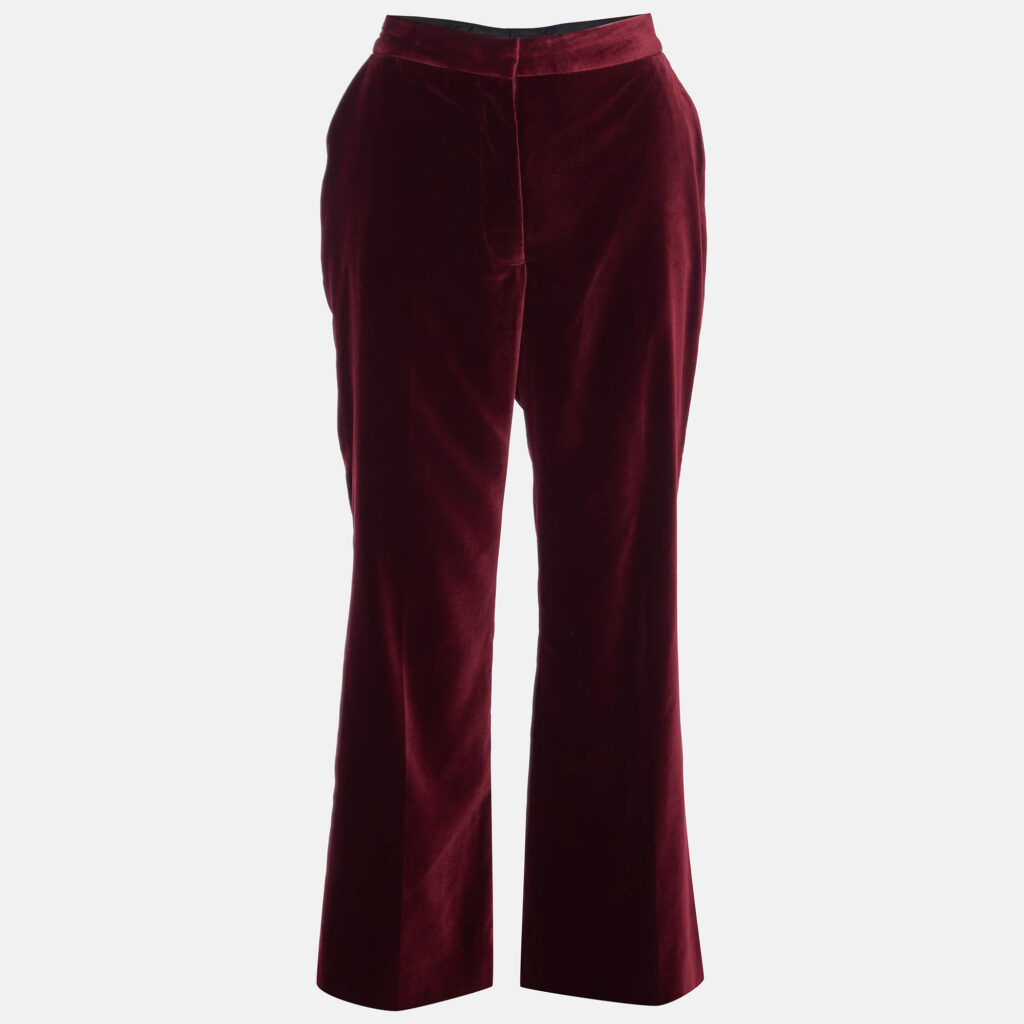 luxury-women-stella-mccartney-used-clothes-p995285-001 Stella McCartney Bordeaux Velvet Straight Leg Trousers M