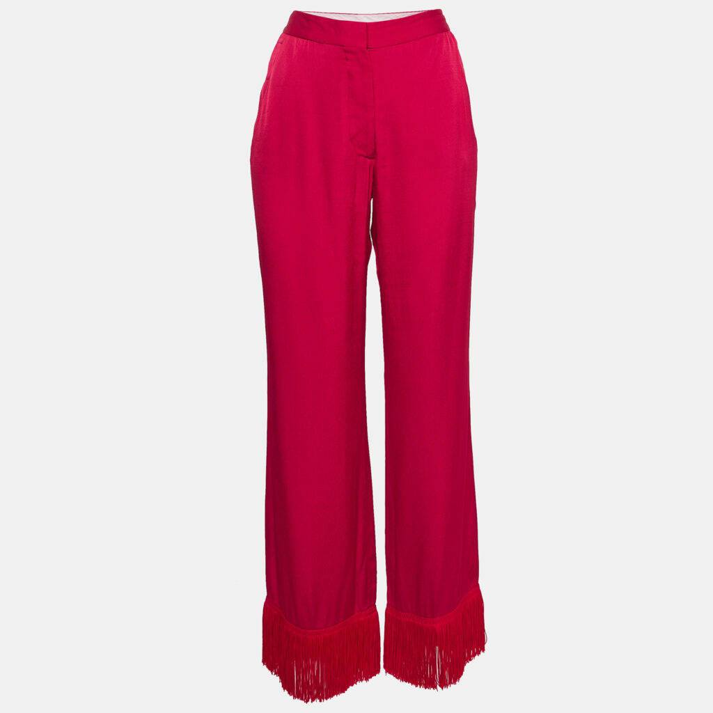luxury-women-stella-mccartney-used-clothes-p998255-003 Stella McCartney Pink Satin Tassels Detail Trousers S